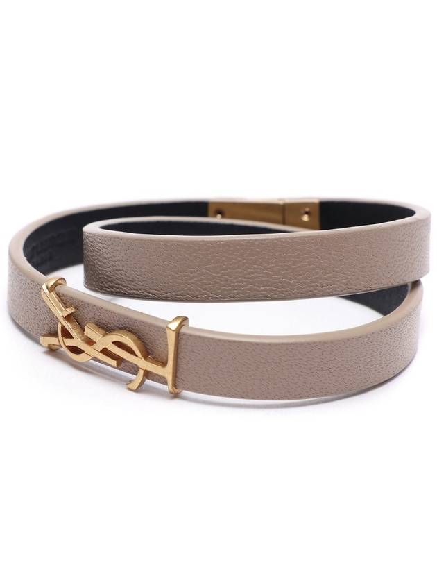 Monogram Logo Bracelet Beige - SAINT LAURENT - BALAAN.