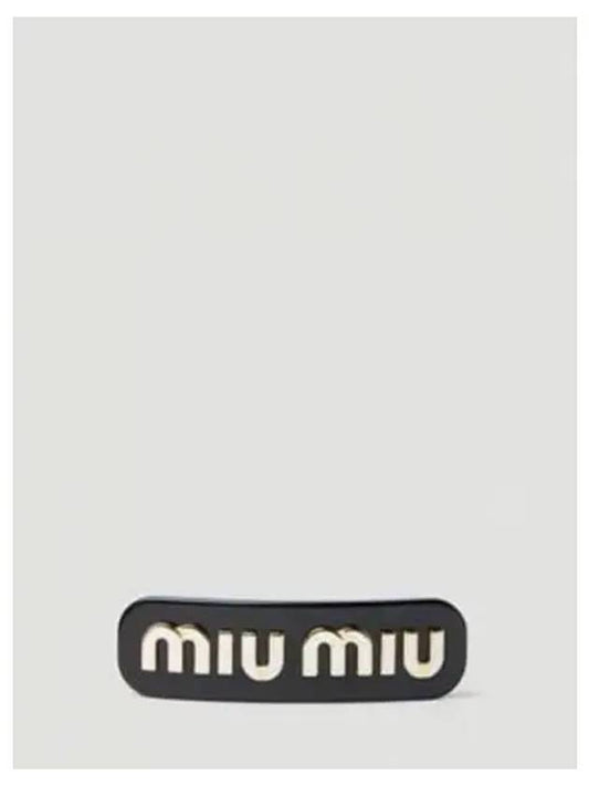 Plexiglas Metal Logo Hair Clip Black - MIU MIU - BALAAN 2