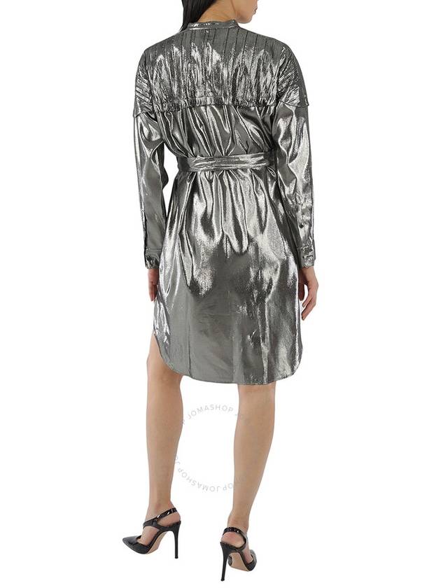 Burberry Ladies Silk Lurex Shirt Dress With Pleats, Brand Size 10 (US Size 8) - BURBERRY - BALAAN 3