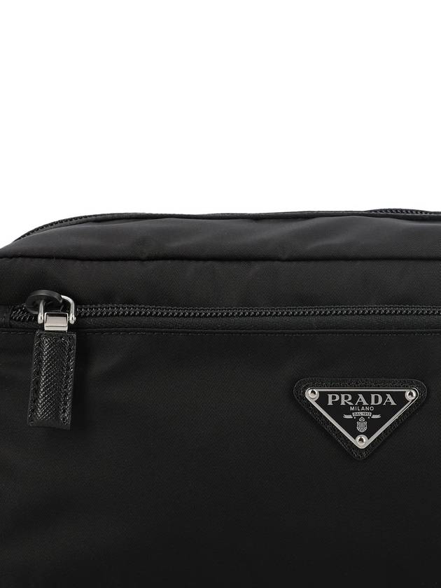 Triangle Logo Cosmetic Pouch Bag Black - PRADA - BALAAN 5