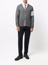 Men's Sustainable Classic Diagonal Wool Cardigan Medium Grey - THOM BROWNE - BALAAN 3