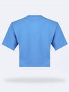 Chest Logo Crop Short Sleeve T-Shirt Blue - OFF WHITE - BALAAN.