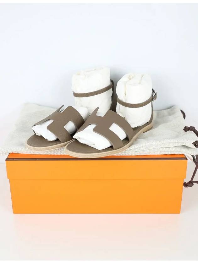 Santorini Sandals Etoupe - HERMES - BALAAN 7