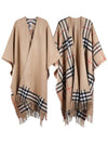 Reversible Check Wool Cashmere Cape - BURBERRY - BALAAN 2