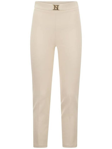 Straight stretch crepe trousers - ELISABETTA FRANCHI - BALAAN 1