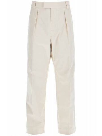 Cotton drill straight pants light beige - MONCLER - BALAAN 1