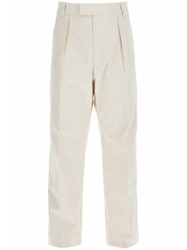 Cotton drill straight pants light beige - MONCLER - BALAAN 1