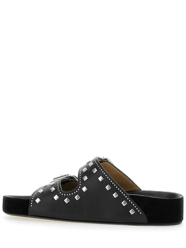 'Lennyo' Black Sandals With Stud Embellishments And Moulded Footbed In Leather Woman - ISABEL MARANT - BALAAN 3