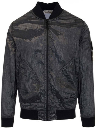 Men's Wappen Piatina Transparent Bomber Jacket Dark Grey - STONE ISLAND - BALAAN 1