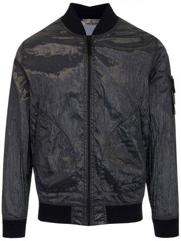 Men's Waffen Piatina Transparent Bomber Jacket Dark Grey - STONE ISLAND - BALAAN 1