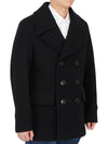 Men's Wool Double Coat Black - BURBERRY - BALAAN 4