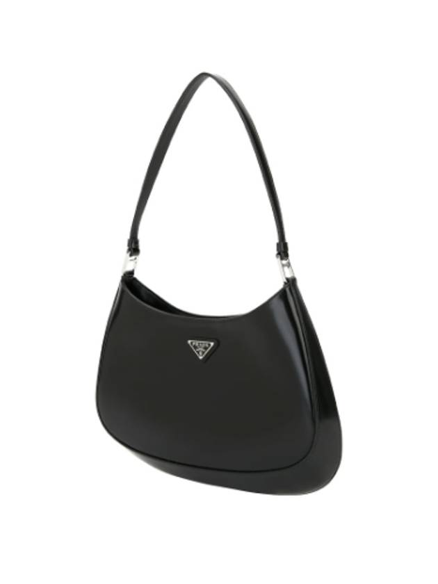 Triangular Logo Cleo Brushed Leather Shoulder Bag Black - PRADA - BALAAN 3