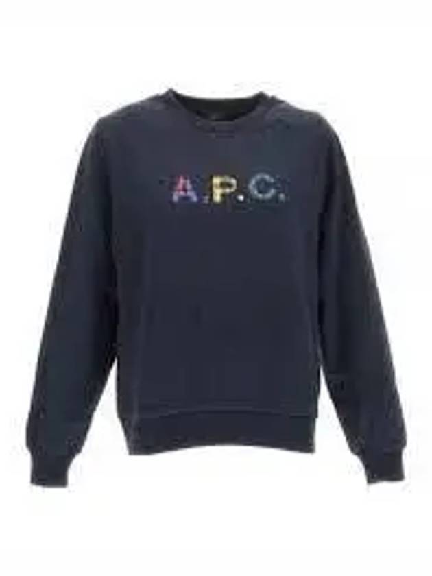 Logo Patch Crewneck Sweatshirt Navy - A.P.C. - BALAAN 2