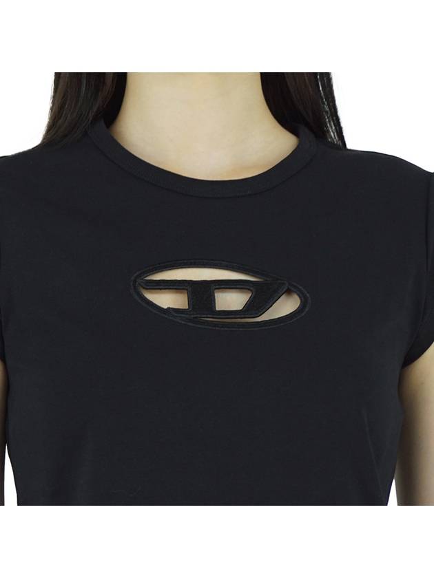 T Angie Peekaboo Logo Short Sleeve T-Shirt Black - DIESEL - BALAAN 8