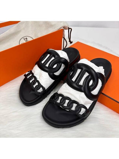 Extra Leather Sandals Noir Black - HERMES - BALAAN 2