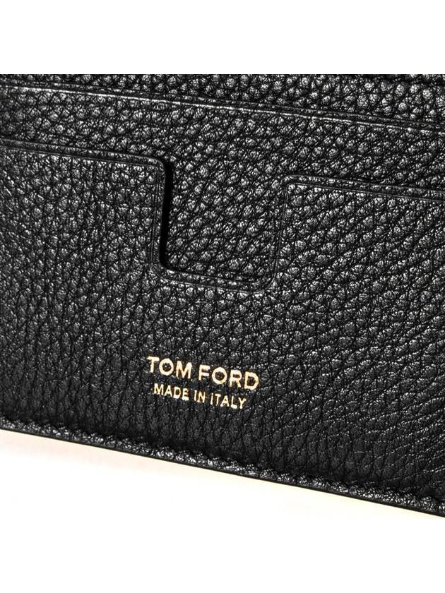 Classic Logo Grain Leather Card Wallet Black - TOM FORD - BALAAN 4