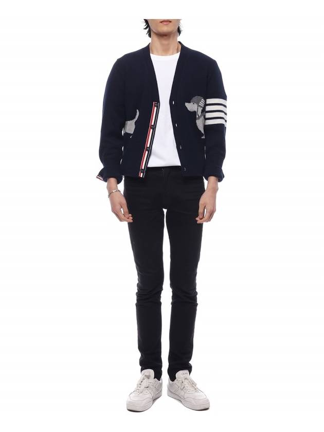 Hector 4 Bar Stripe Cardigan Black - THOM BROWNE - BALAAN 4