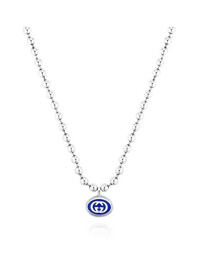 Interlocking G Enamel Boule Chain Necklace Silver - GUCCI - BALAAN 3