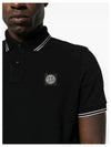 Stretch Cotton Pique Short Sleeve Polo Shirt Black - STONE ISLAND - BALAAN 4