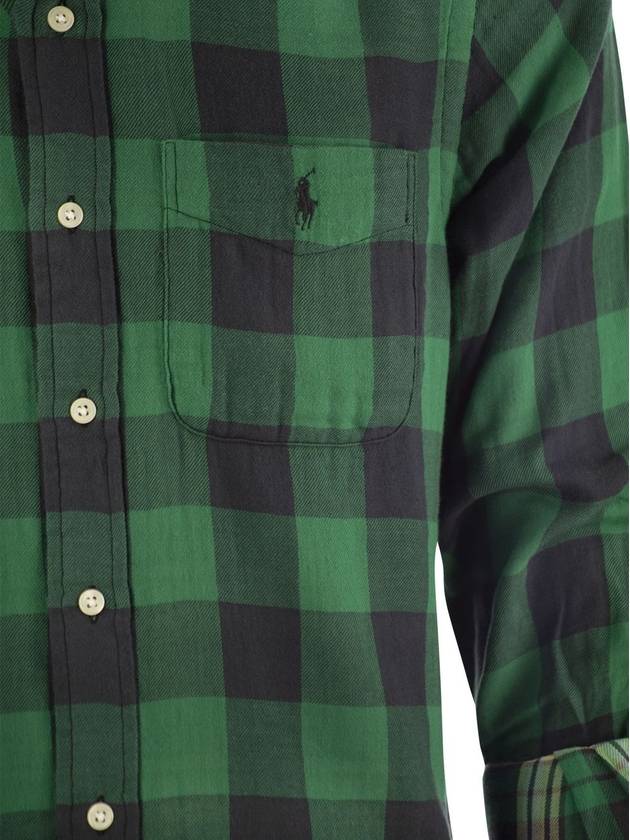 logo embroidery check shirt 710922250 - POLO RALPH LAUREN - BALAAN 5