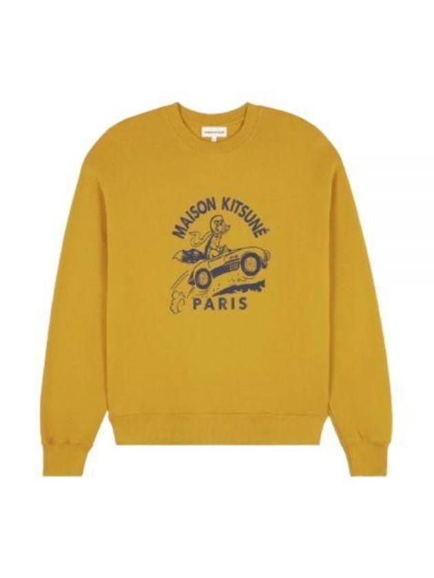 Maison Kitsune Racing Fox Comfort Sweatshirt Mustard - MAISON KITSUNE - BALAAN 2