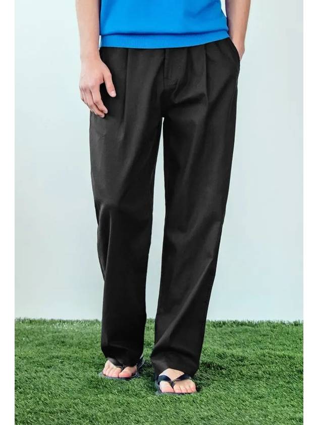 One Tuck Linen Wide Pants Black - INDUST - BALAAN 10