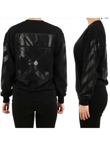 Women s diagonal arrow printing sweatshirt black 300961010 - OFF WHITE - BALAAN 1