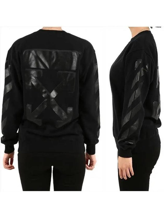Women s diagonal arrow printing sweatshirt black - OFF WHITE - BALAAN 1