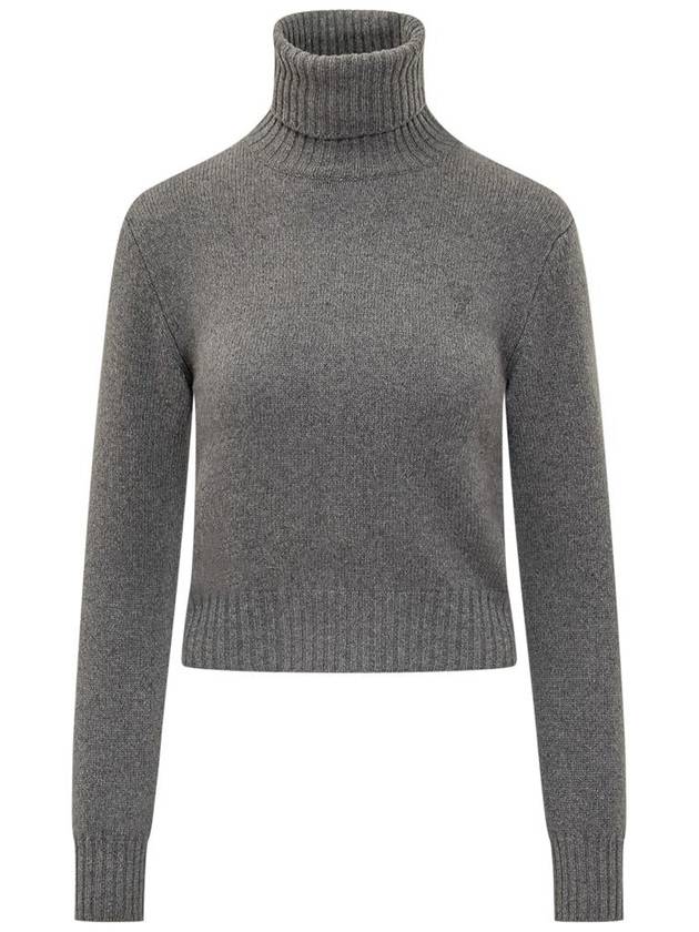 Cashmere Knit Turtleneck Light Grey - AMI - BALAAN 2