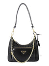 Re-Nylon Brushed Leather Mini Bag Black - PRADA - BALAAN 2