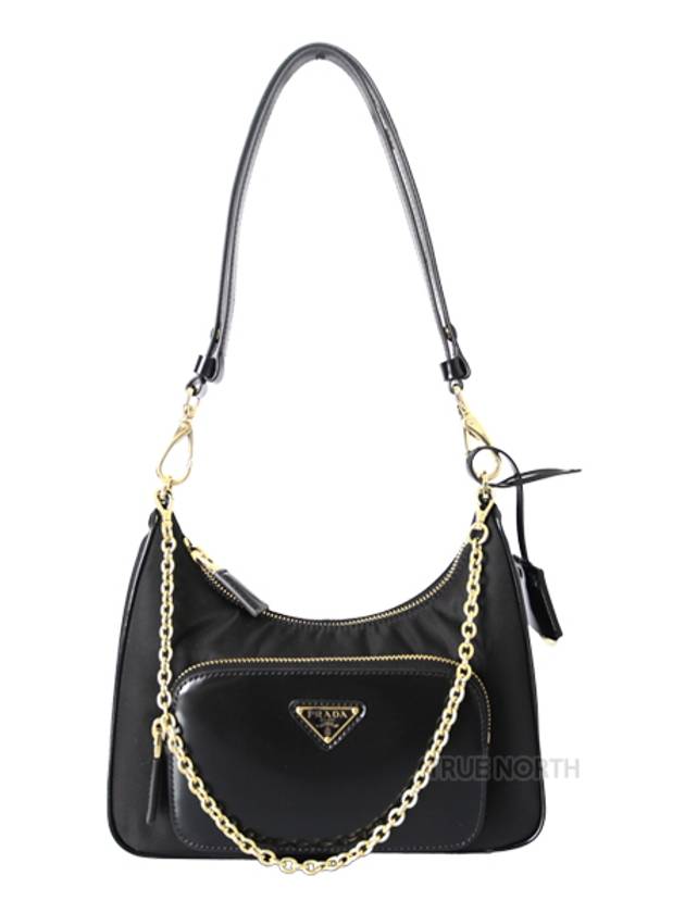 Re-Nylon Brushed Leather Mini Bag Black - PRADA - BALAAN 2