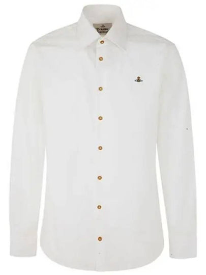 ORB Logo Cotton Long Sleeve Shirt White - VIVIENNE WESTWOOD - BALAAN 2