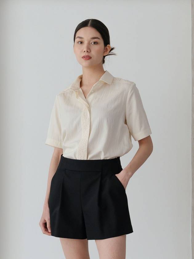 Mona Lace Line Shirt Ivory - YOUNESS - BALAAN 4