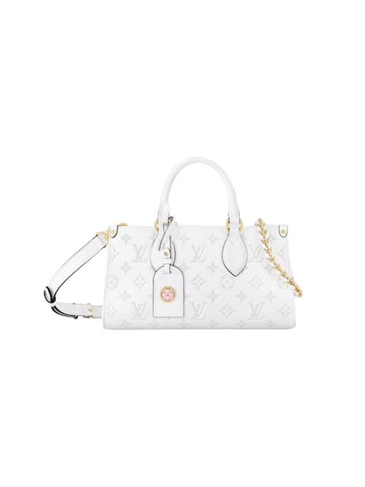 On The Go East West Monogram Embossed Calfskin Shoulder Bag White - LOUIS VUITTON - BALAAN 1