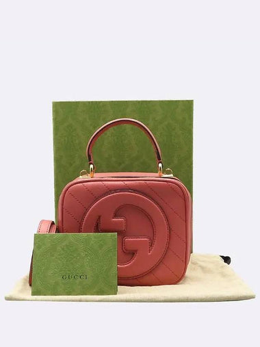 744434 Pink leather blondie top handle tote bag shoulder strap 2WAY - GUCCI - BALAAN 1