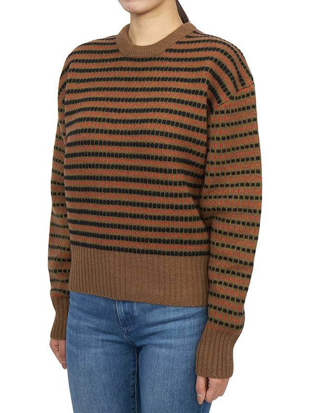 Striped Jacquard Wool Knit Top Brown - JW ANDERSON - BALAAN 5