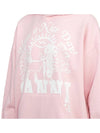 Women's Logo Print Organic Cotton Hoodie Pink - GANNI - BALAAN 7