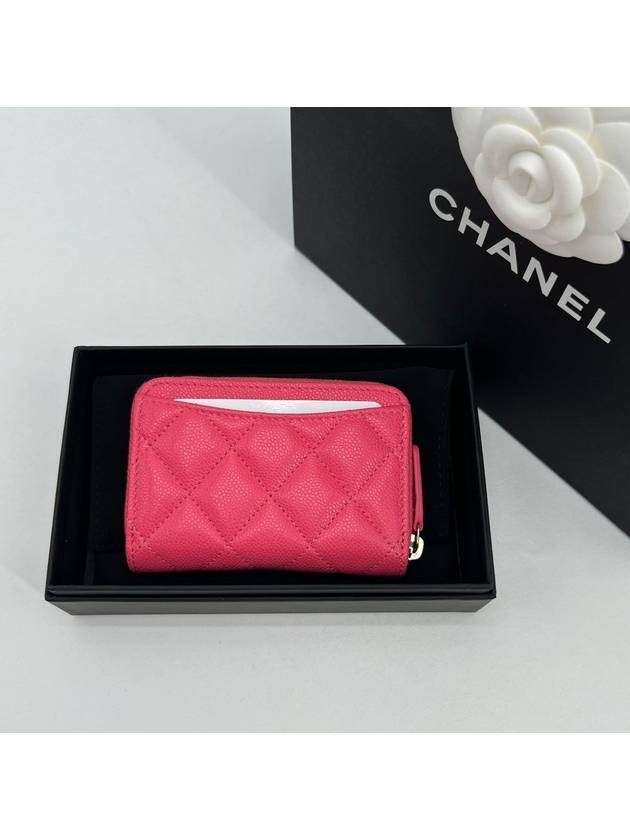 Classic caviar card wallet pink gold plated - CHANEL - BALAAN 3