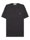 Organic Cotton Short Sleeve T-Shirt Dark Grey - STONE ISLAND - BALAAN 2