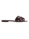 Patent Leather Tribute Mule Burgundy - SAINT LAURENT - BALAAN 1