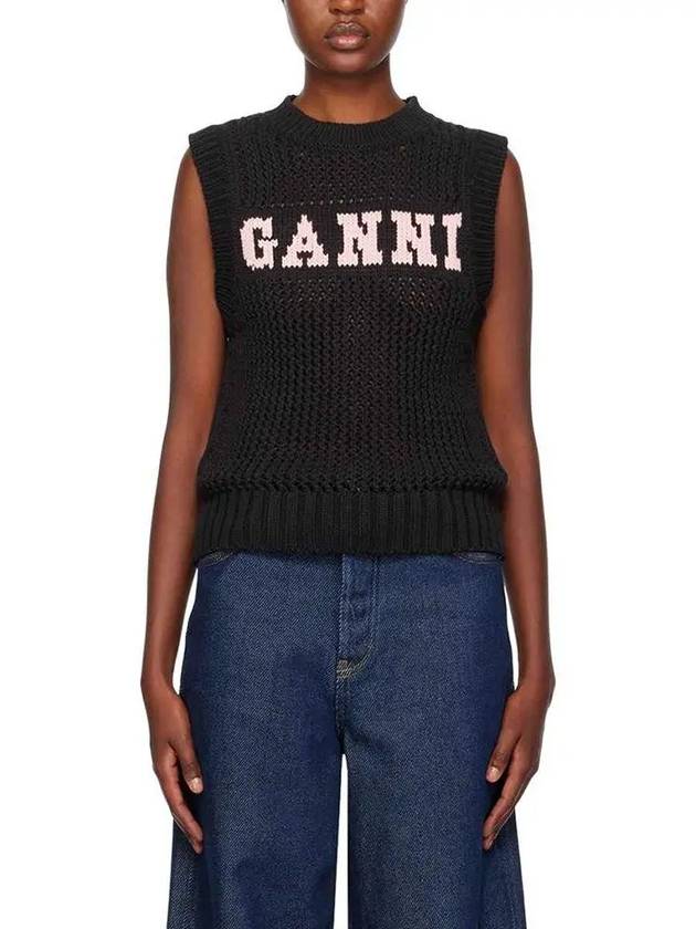 Cotton Rope Vest Black - GANNI - BALAAN 3