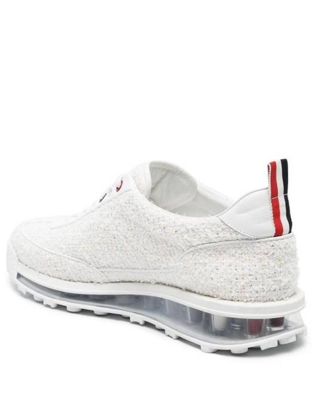 Tech Runner Tweed Lace-Up Low Top Sneakers White - THOM BROWNE - BALAAN 3