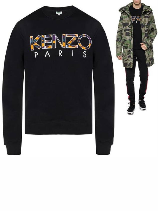 Men's Logo Lettering Sweatshirt Black - KENZO - BALAAN 2