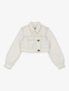 Cropped Denim Trucker Jacket White - GANNI - BALAAN 2