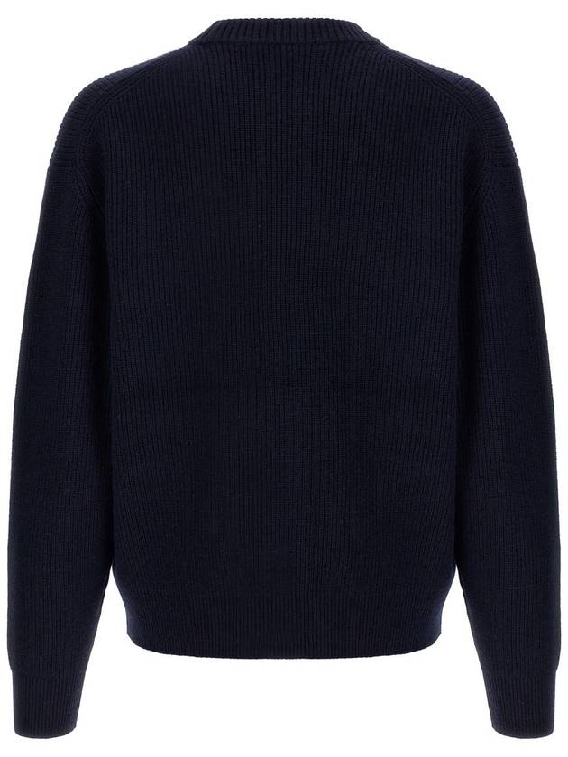 Bold Fox Head Patch Comfort Ribbed Knit Top Navy - MAISON KITSUNE - BALAAN 3