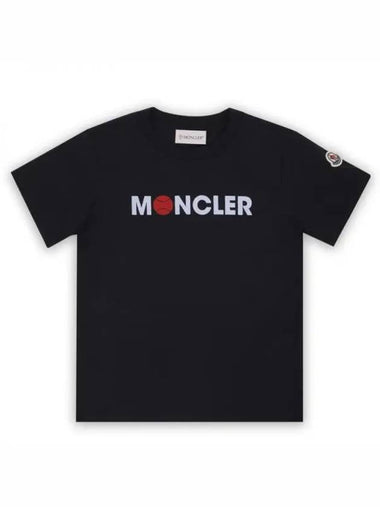 Kids Baseball Lettering Logo Short Sleeve Navy 8C00003 89AFV 778 8 10A 270964 1053841 - MONCLER - BALAAN 1