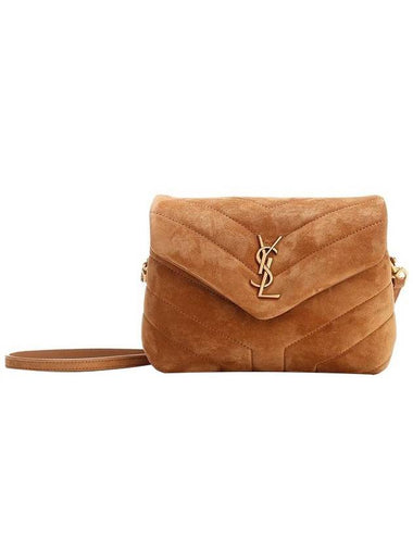 Loulou Toy Suede Leather Shoulder Bag Cinnamon - SAINT LAURENT - BALAAN 1