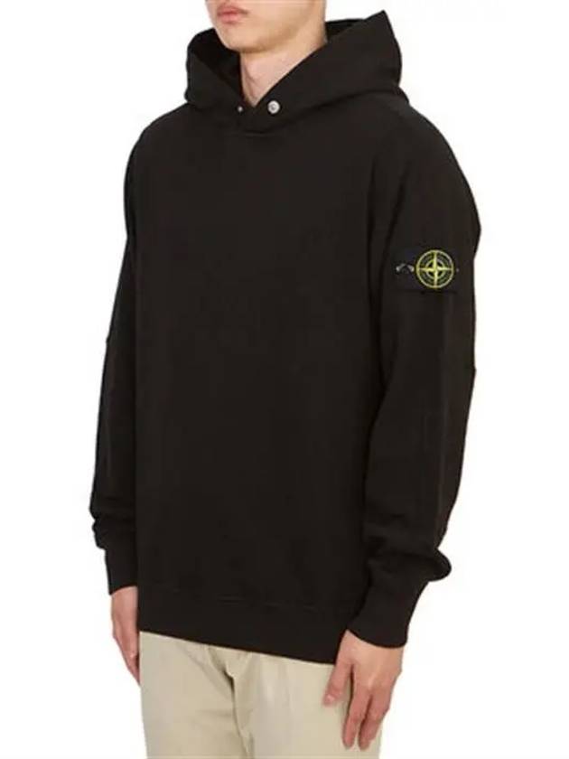 Compass Badge Cotton Hoodie Black - STONE ISLAND - BALAAN 4