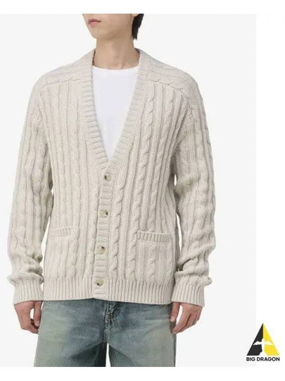 Helmut Lang Cable Button Up Cardigan Dove N04HM704QM3 - HELMUT LANG - BALAAN 2