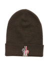 Grenoble Wool Beanie Khaki Green - MONCLER - BALAAN.